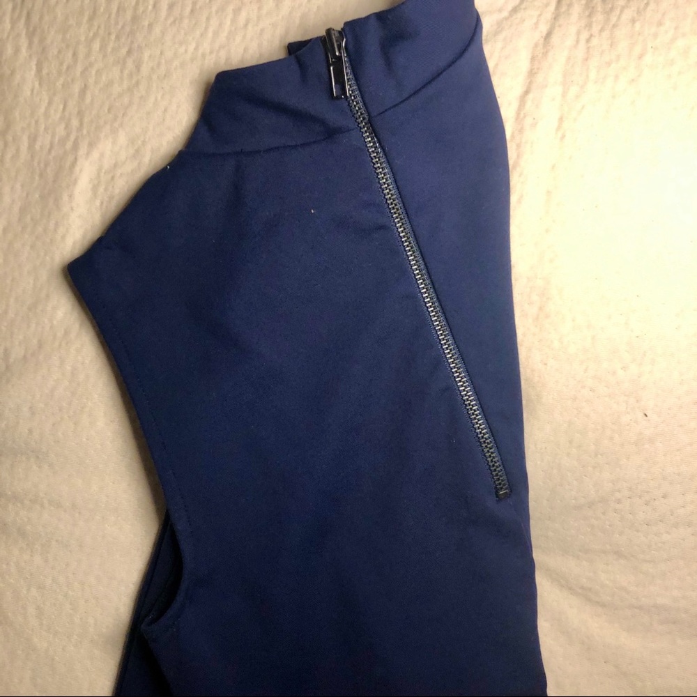 Navy Short Turtleneck Sleeveless dress